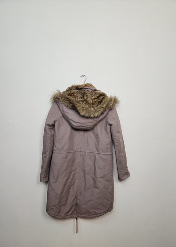 Bej Midi Kadın Ceket, Düğmeli, Bol Kesim - Görsel 2