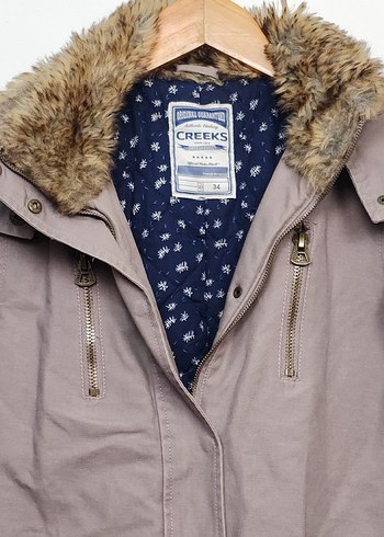 Bej Midi Kadın Ceket, Düğmeli, Bol Kesim - Görsel 4