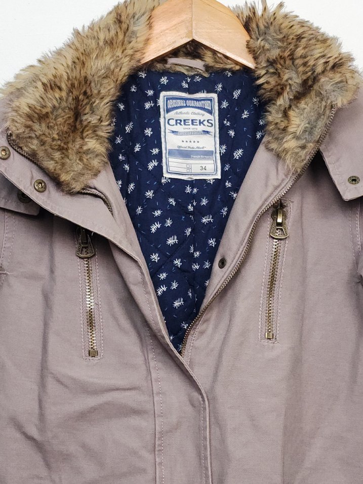 Bej Midi Kadın Ceket, Düğmeli, Bol Kesim - Görsel 4