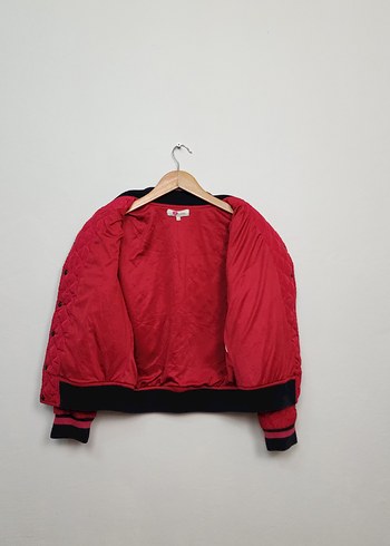 Düğmeli Kırmızı Kadın Spor Ceket - Görsel 4
