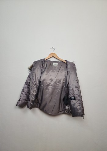 Gri Kadın Kürklü Kışlık Mont - Görsel 4