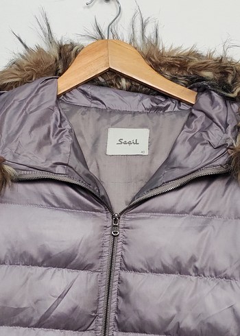 Gri Kadın Kürklü Kışlık Mont - Görsel 5