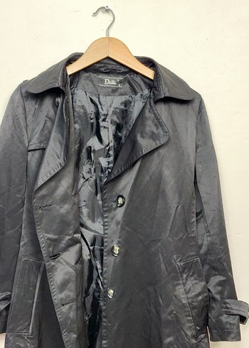 Siyah Uzun Kadın Trençkot - Görsel 2