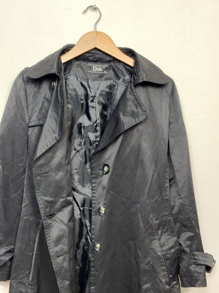 Siyah Uzun Kadın Trençkot - Görsel 2