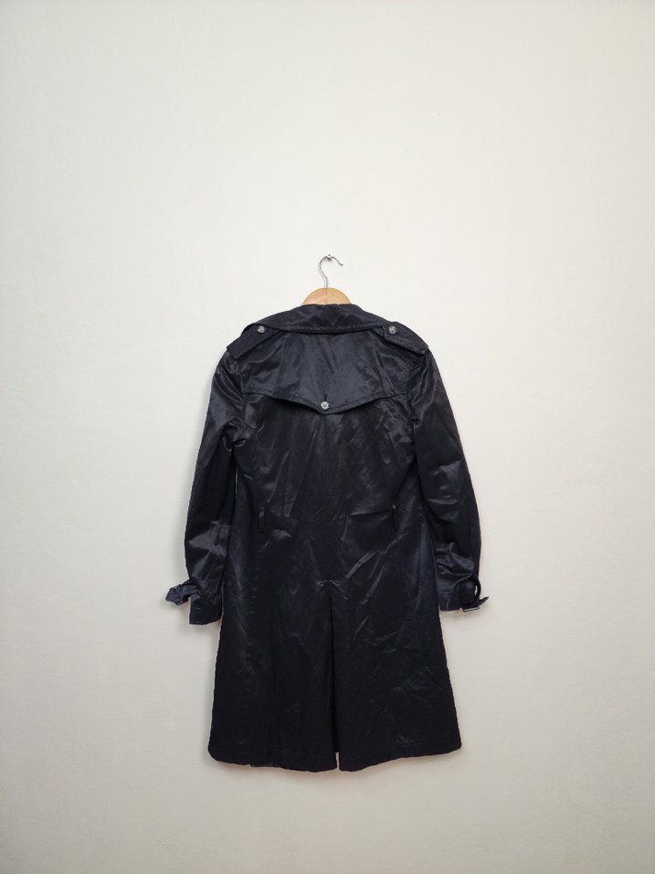 Siyah Uzun Kadın Trençkot - Görsel 4