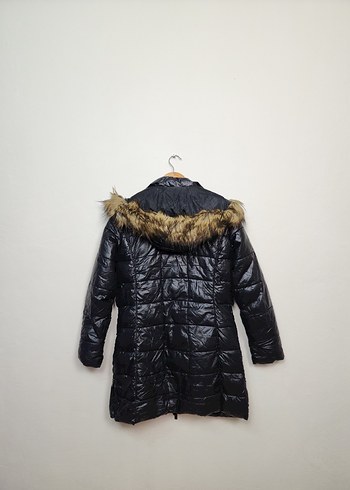 Kürklü Siyah Kadın Kışlık Mont - Görsel 3