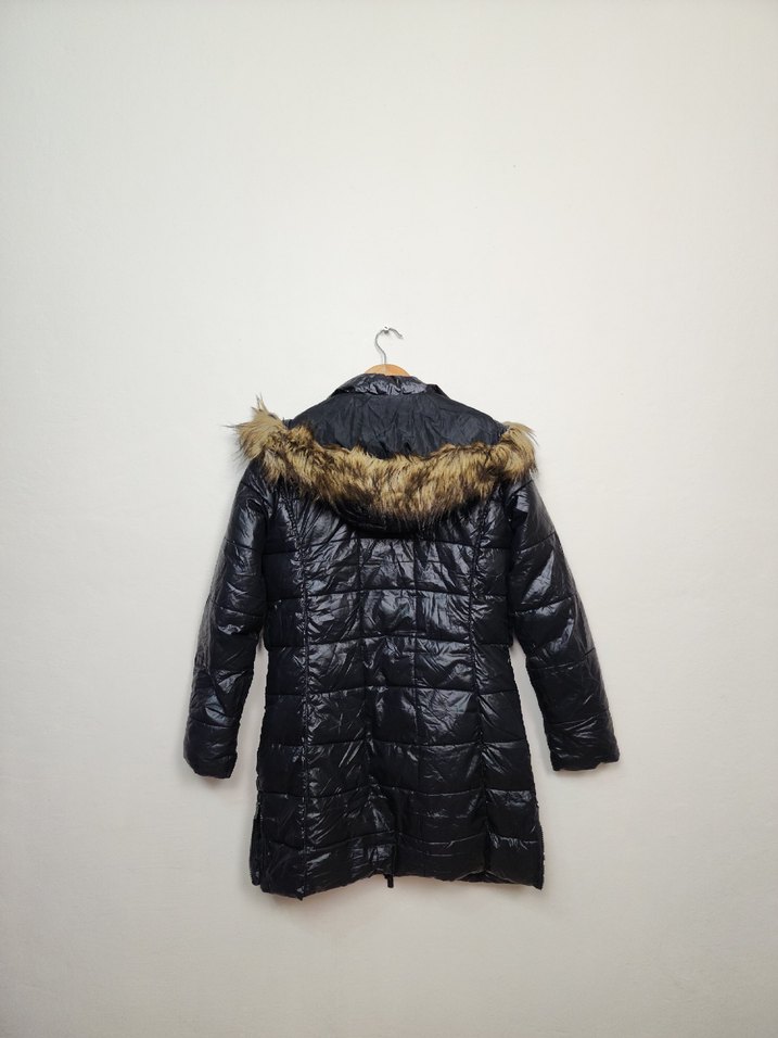 Kürklü Siyah Kadın Kışlık Mont - Görsel 3