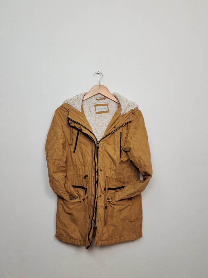 Hardal Renk Kadın  Midi Ceket - Görsel 3