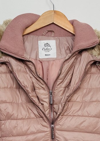 Kadın Gül Kurusu Midi Suni Kürklü Kışlık Mont - Görsel 3