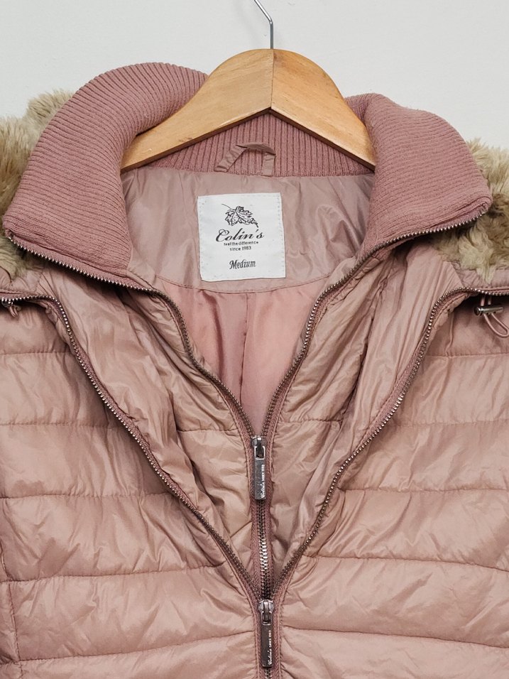 Kadın Gül Kurusu Midi Suni Kürklü Kışlık Mont - Görsel 3