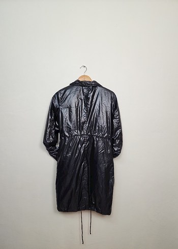 Siyah Parlak Fermuarlı Biker Ceket - Görsel 2