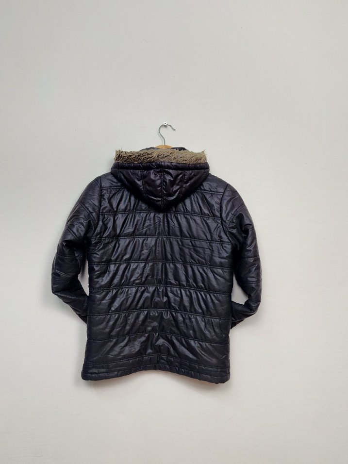 Kadın Siyah Fermuarlı Midi Ceket - Görsel 2