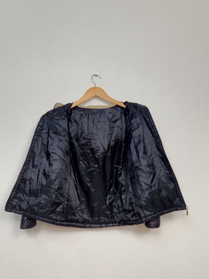 Kadın Siyah Fermuarlı Midi Ceket - Görsel 3