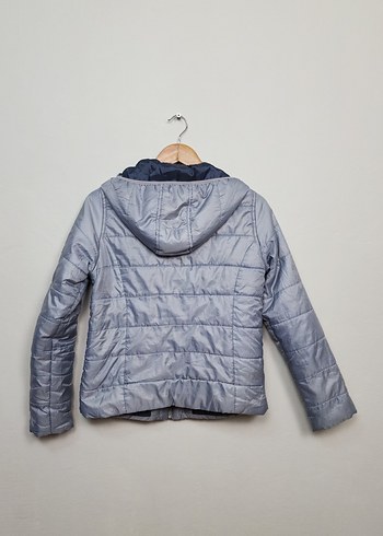 Gri Kapüşonlu Kadın Mont - Görsel 3