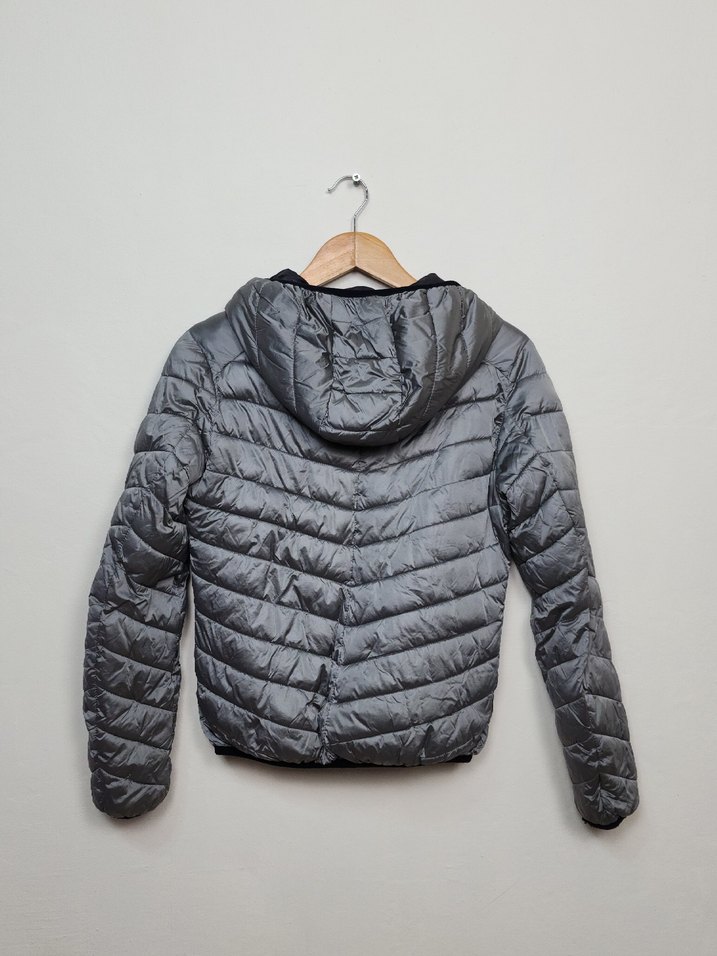 Gri Kadın Mini Spor Ceket Fermuarlı - Görsel 4