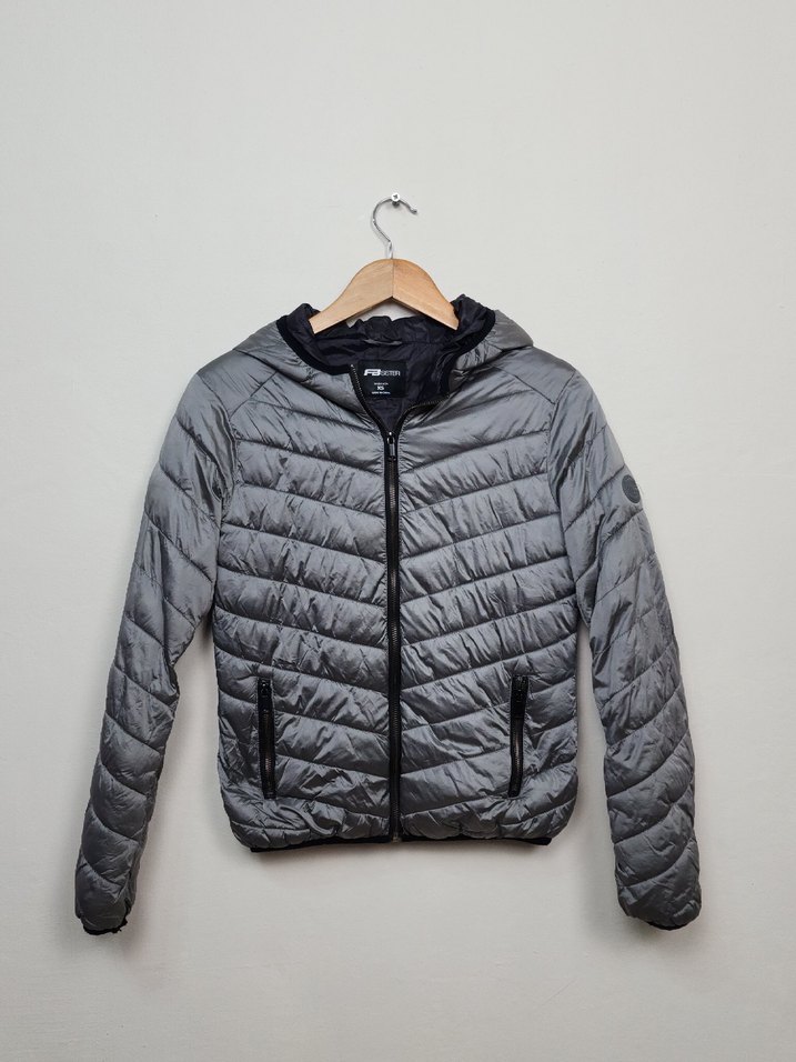 Gri Kadın Mini Spor Ceket Fermuarlı - Görsel 3