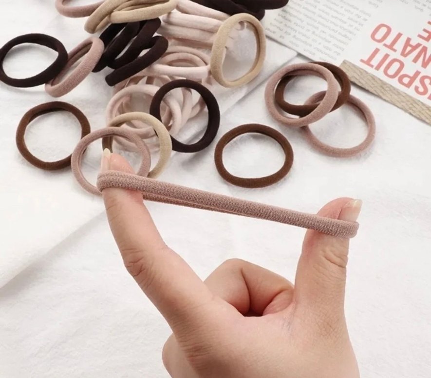 Kahverengi Elastik Çocuk Saç Tokaları 10lu - Görsel 2