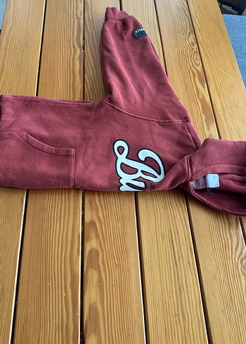 Bordo Kapüşonlu Erkek Sweatshirt - Görsel 3