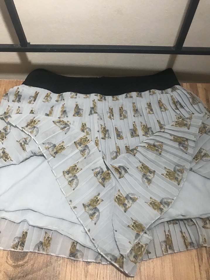 Baskılı Pilili Mini Şort Etek - Görsel 3