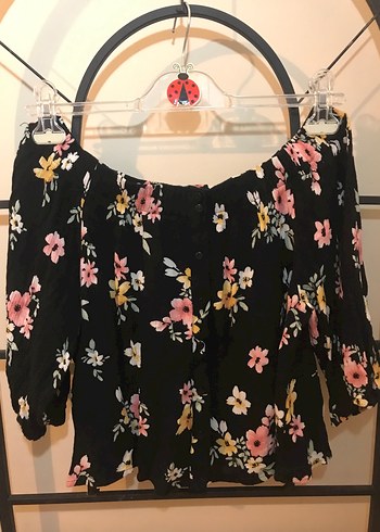 KOTON Çiçek Desenli Straplez Mini Bluz - Görsel 3