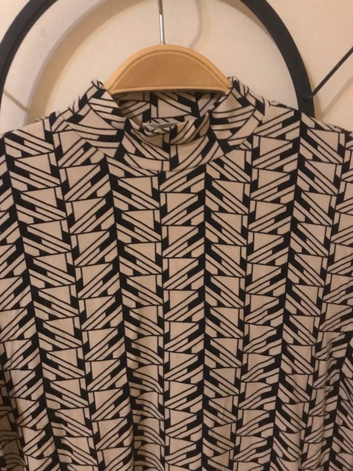 Geometrik desenli bluz - Görsel 2