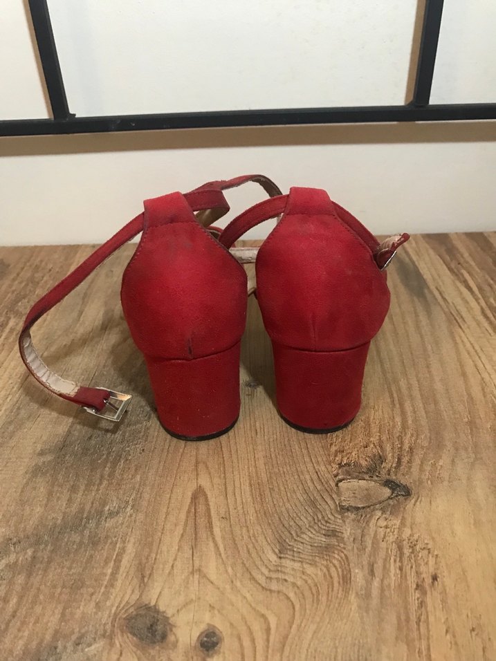 Koton Kırmızı Süet Tokalı Kadın Topuklu Ayakkabı - Görsel 5