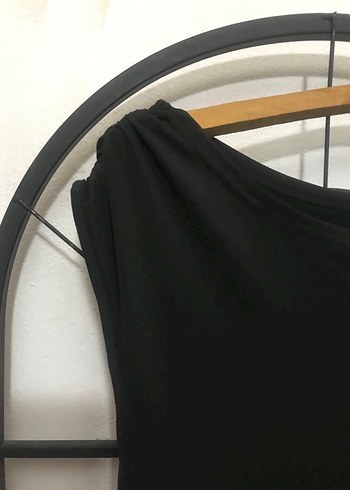 Siyah Drapeli Kadın Elbise - Görsel 8