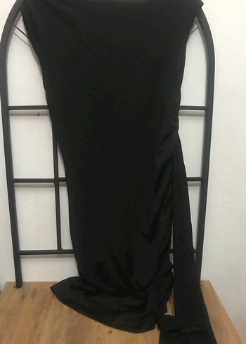Siyah Drapeli Kadın Elbise - Görsel 3
