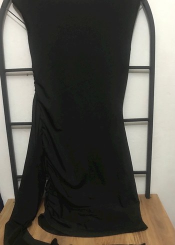 Siyah Drapeli Kadın Elbise - Görsel 6