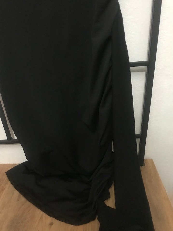 Siyah Drapeli Kadın Elbise - Görsel 5