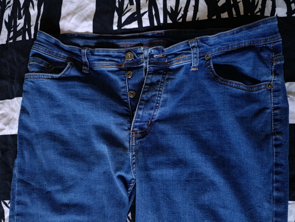 Düğmeli Gri-Mavi Mamos Erkek Kot Pantolon - Görsel 4