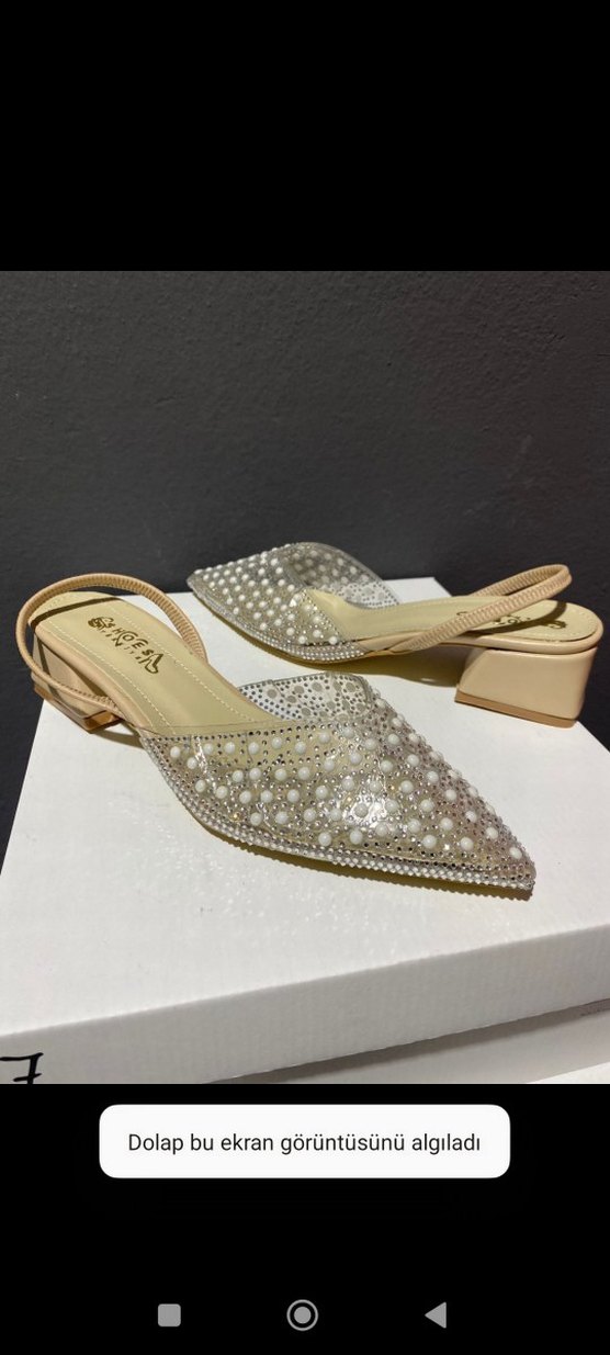 İncili Taşlı Topuklu Ayakkabısı - Görsel 2