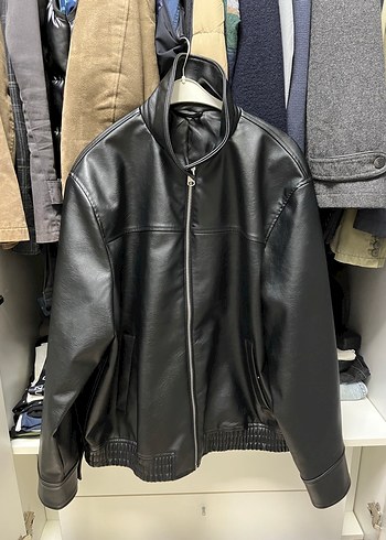 Zara Suni Deri ceket XL beden - Görsel 6