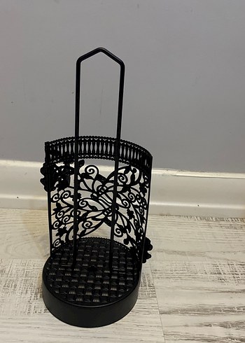 Siyah Metal İşlemeli Mumluk - Görsel 3