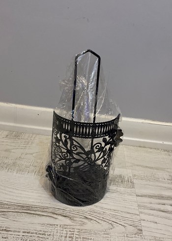 Siyah Metal İşlemeli Mumluk - Görsel 4