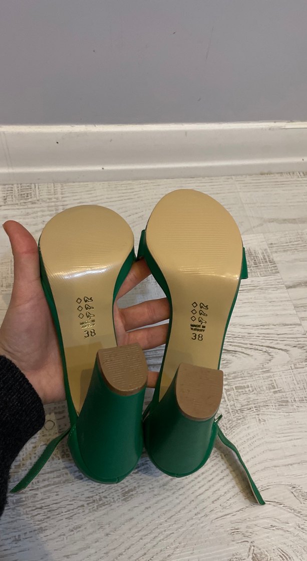 Yeşil Mat Platform Topuklu Kadın Ayakkabı - Görsel 3