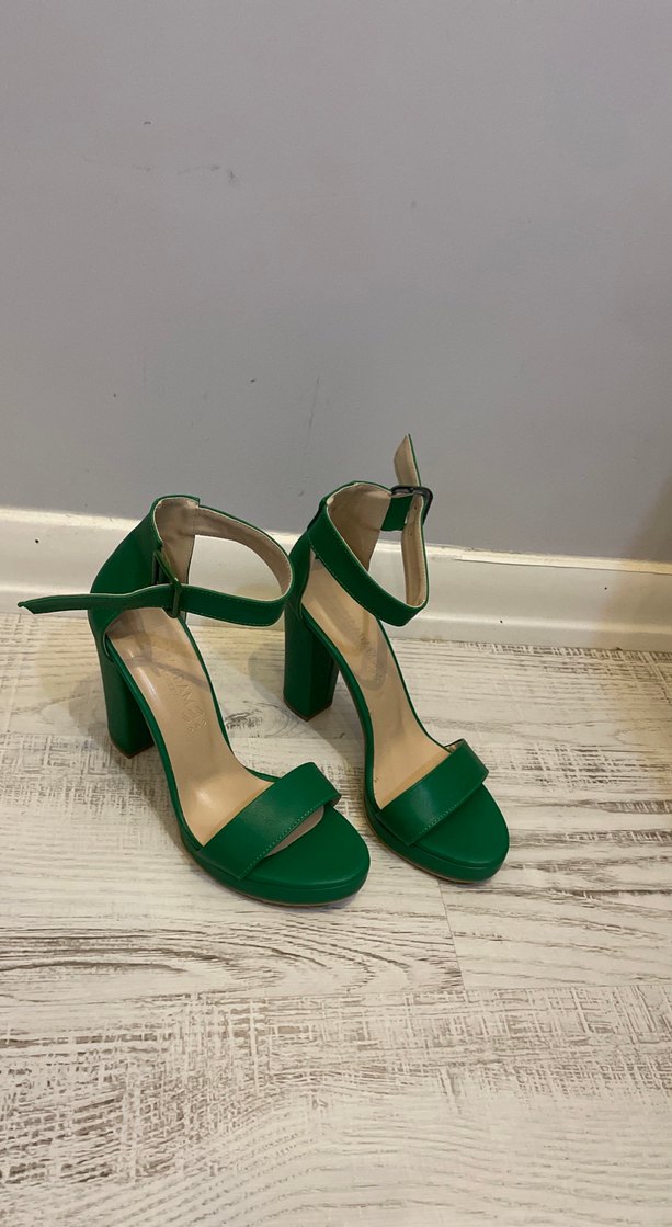 Yeşil Mat Platform Topuklu Kadın Ayakkabı - Görsel 2