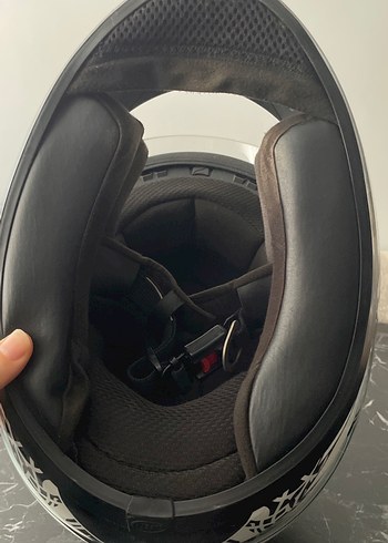 Desenli Siyah Seramik Biker Kask Zeus model - Görsel 9