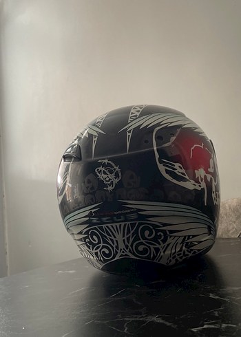 Desenli Siyah Seramik Biker Kask Zeus model - Görsel 4