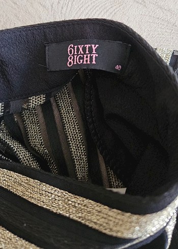 Pilili Siyah Çizgili Kadın kısa Elbise - Görsel 4