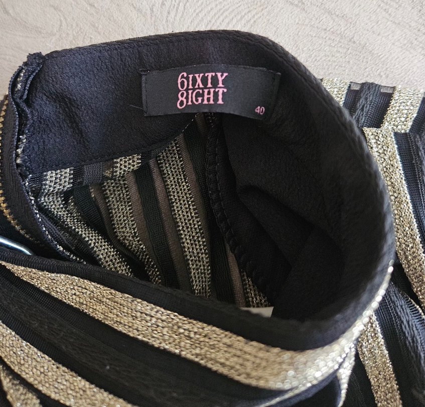 Pilili Siyah Çizgili Kadın kısa Elbise - Görsel 4