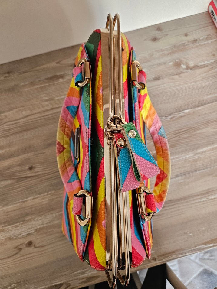 Renkli Retro Kadın Çanta - Görsel 3