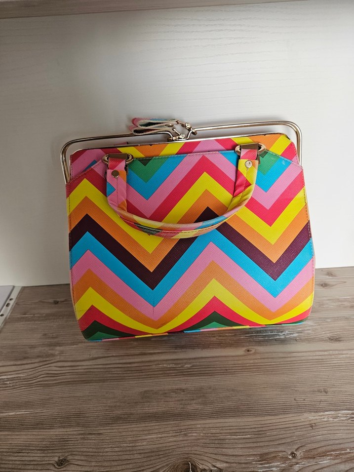 Renkli Retro Kadın Çanta - Görsel 2