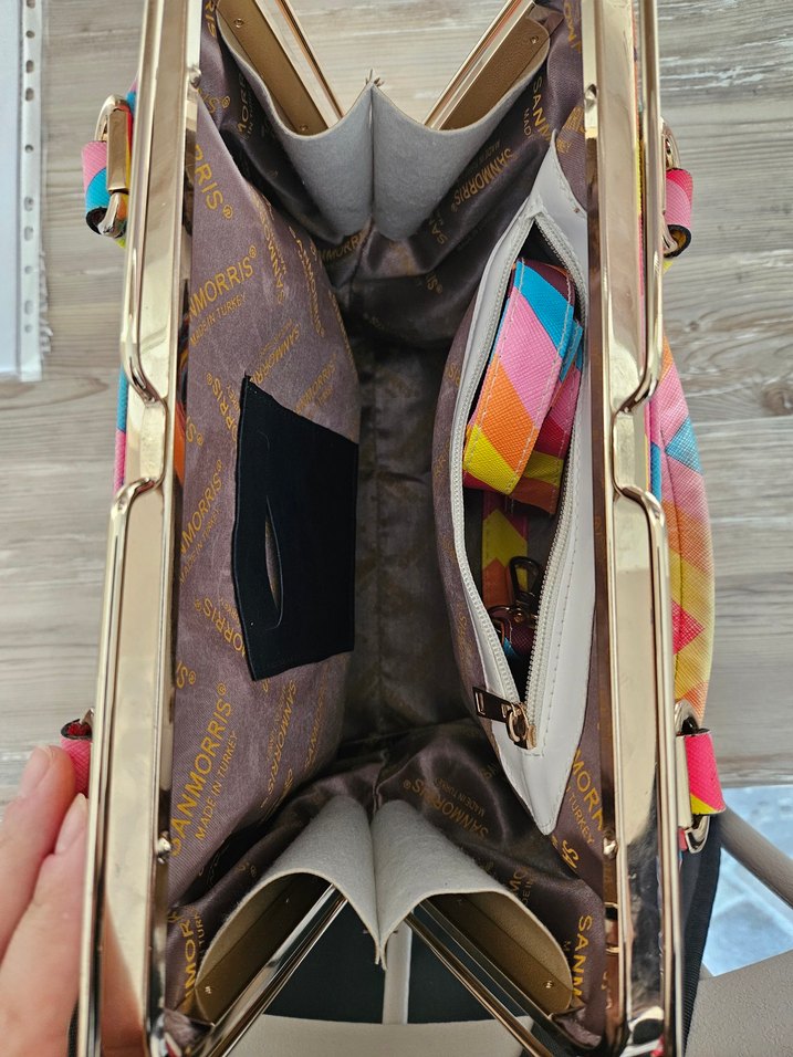 Renkli Retro Kadın Çanta - Görsel 4