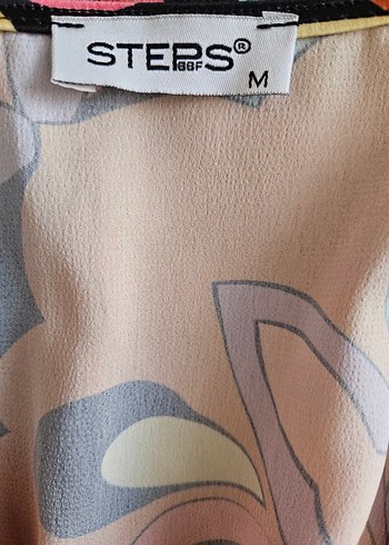 Renkli Bağlamalı V Yakalı kısa Elbise - Görsel 3