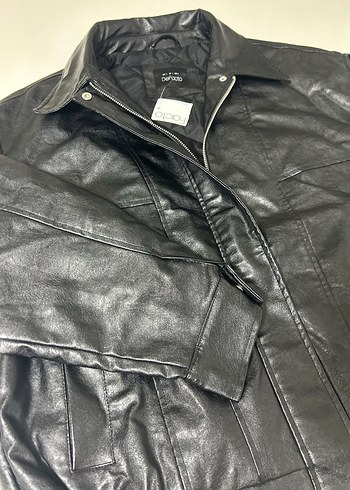 DeFacto Siyah Deri Kadın Ceket - Görsel 4