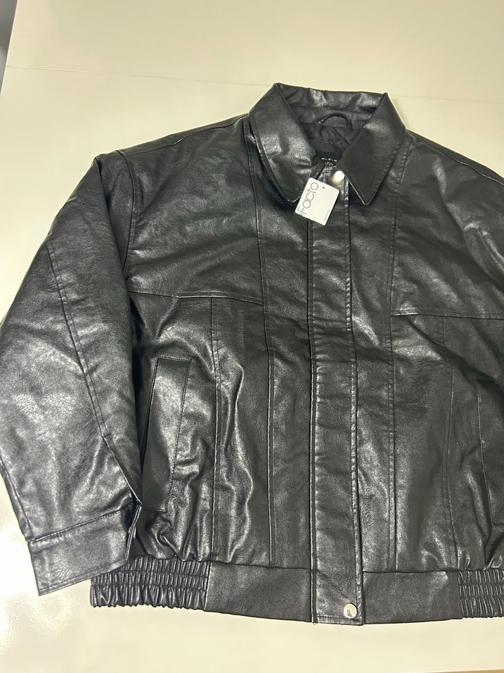 DeFacto Siyah Deri Kadın Ceket - Görsel 2