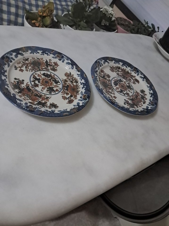 Desenli Mavi Klasik Tabak Seti - Görsel 3