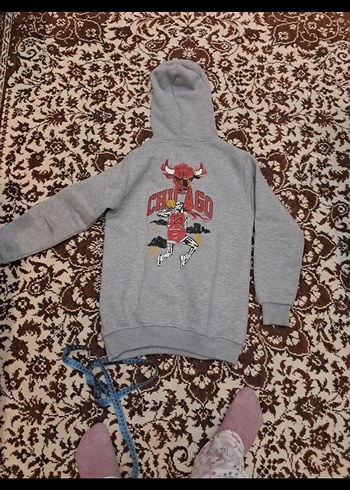 erkek Çocuk Gri Kapüşonlu Sweatshirt - Görsel 6
