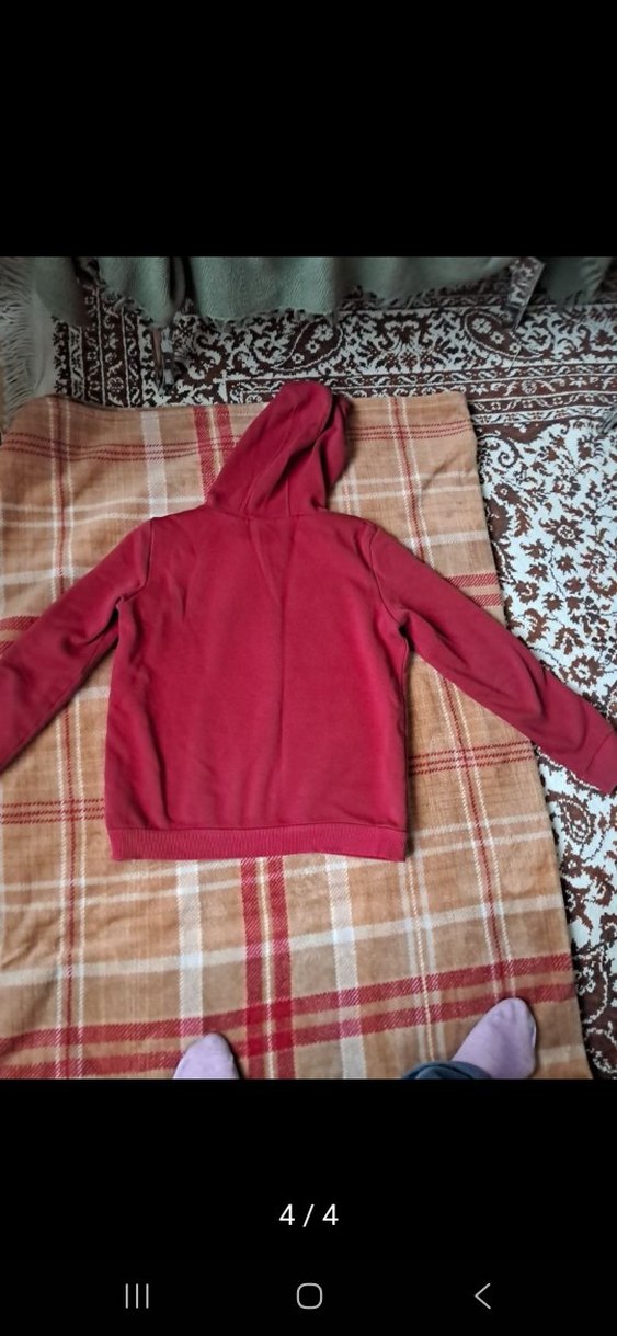 Bordo Kapüşonlu Erkek  çocuk Sweatshirt - Görsel 4